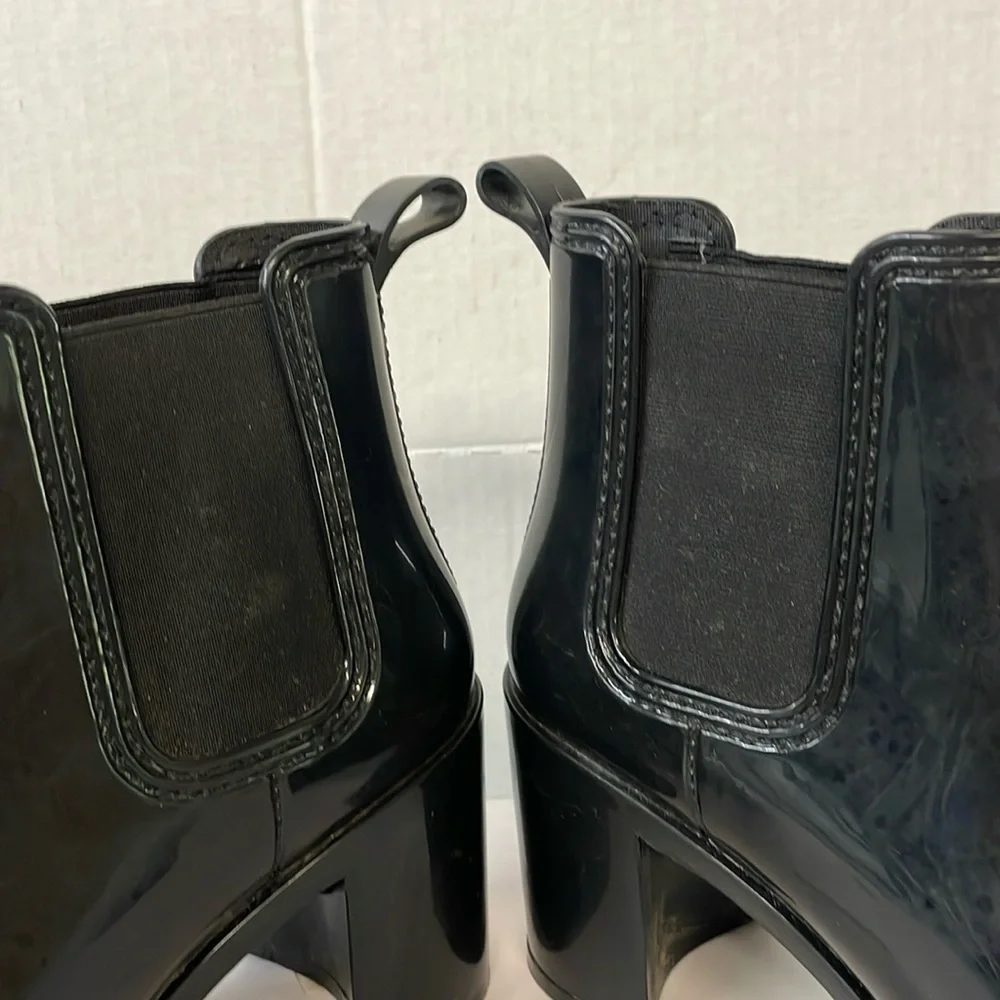 Jeffrey Campbell Womens Sz 9 Stormy Chelsea rain boots‎ Black Pull On
